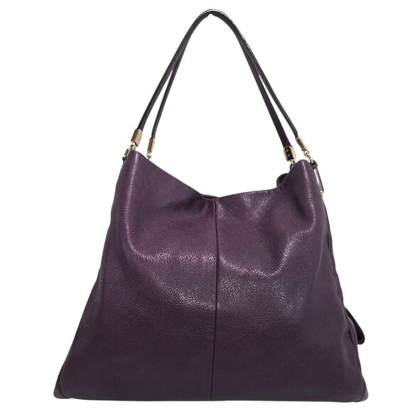 Coach Madison Phoebe 2013 Plum Purple Pebbled Leather Shoulder Bag 26421 - Picture 1 of 13
